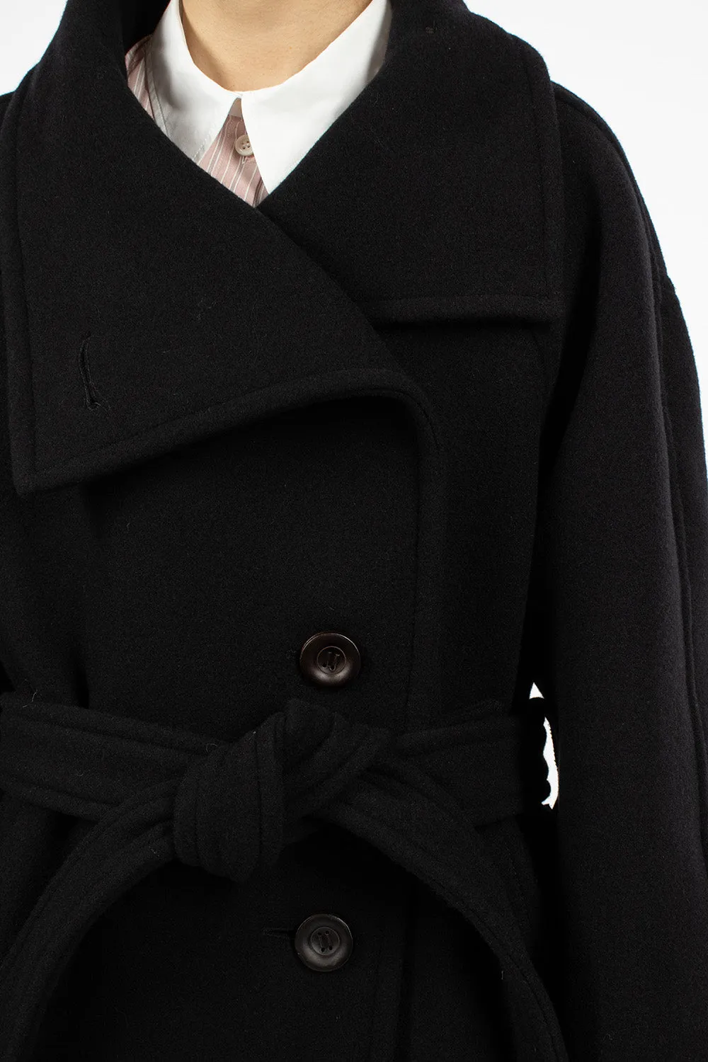 High Neck Coat Black