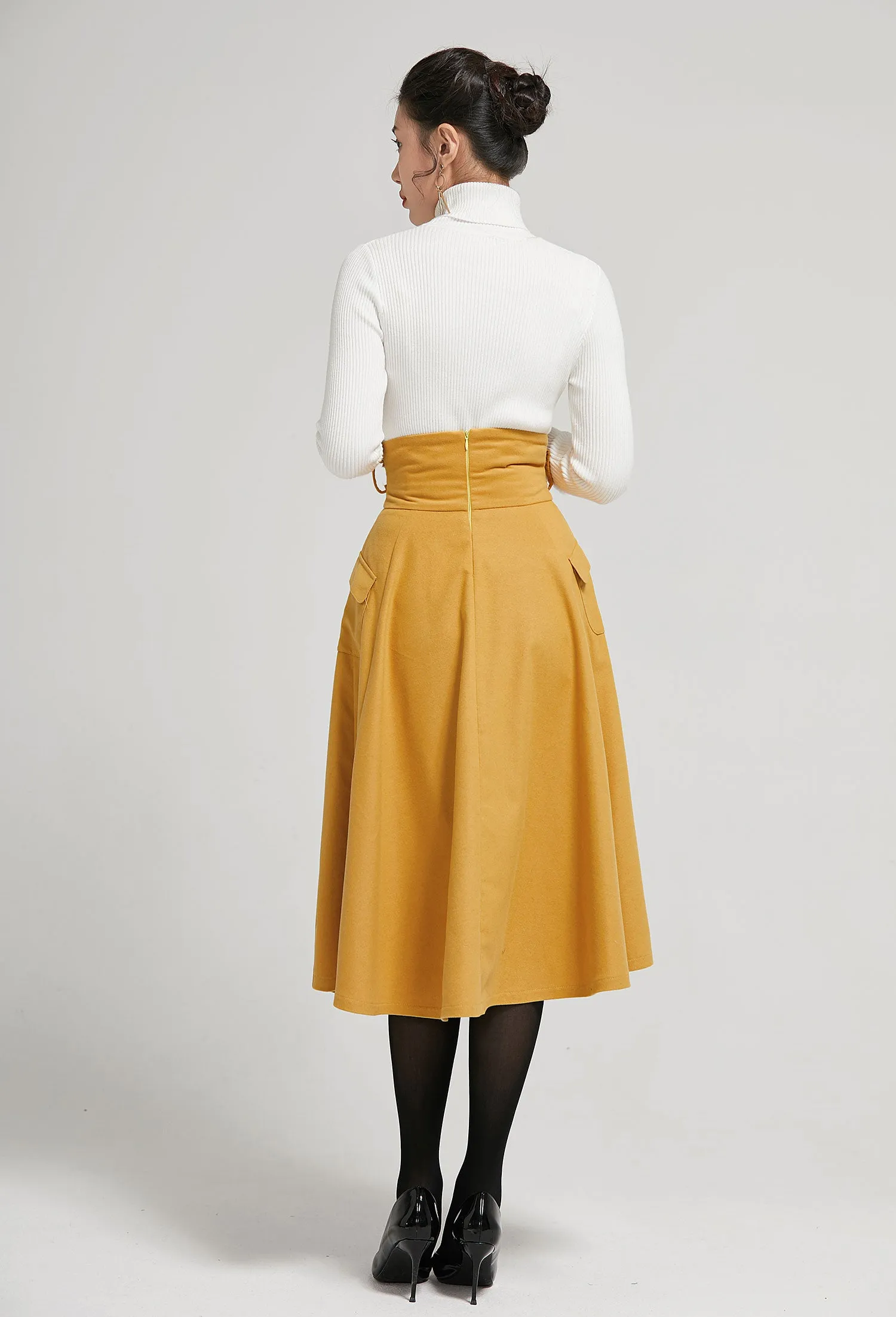 High waist A line skirt for winter 2302#