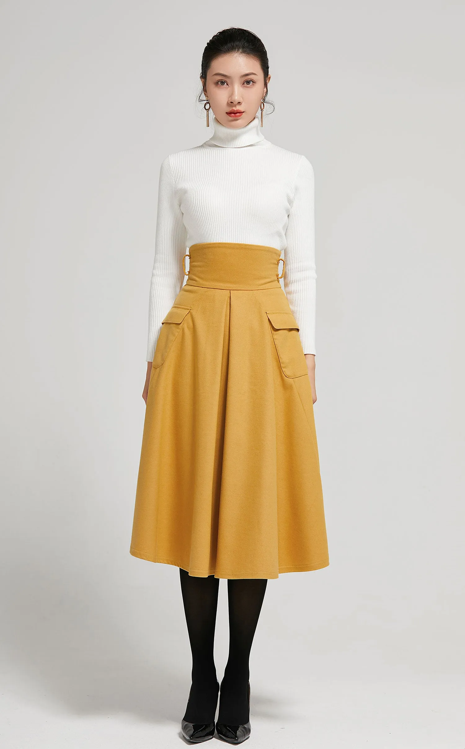 High waist A line skirt for winter 2302#