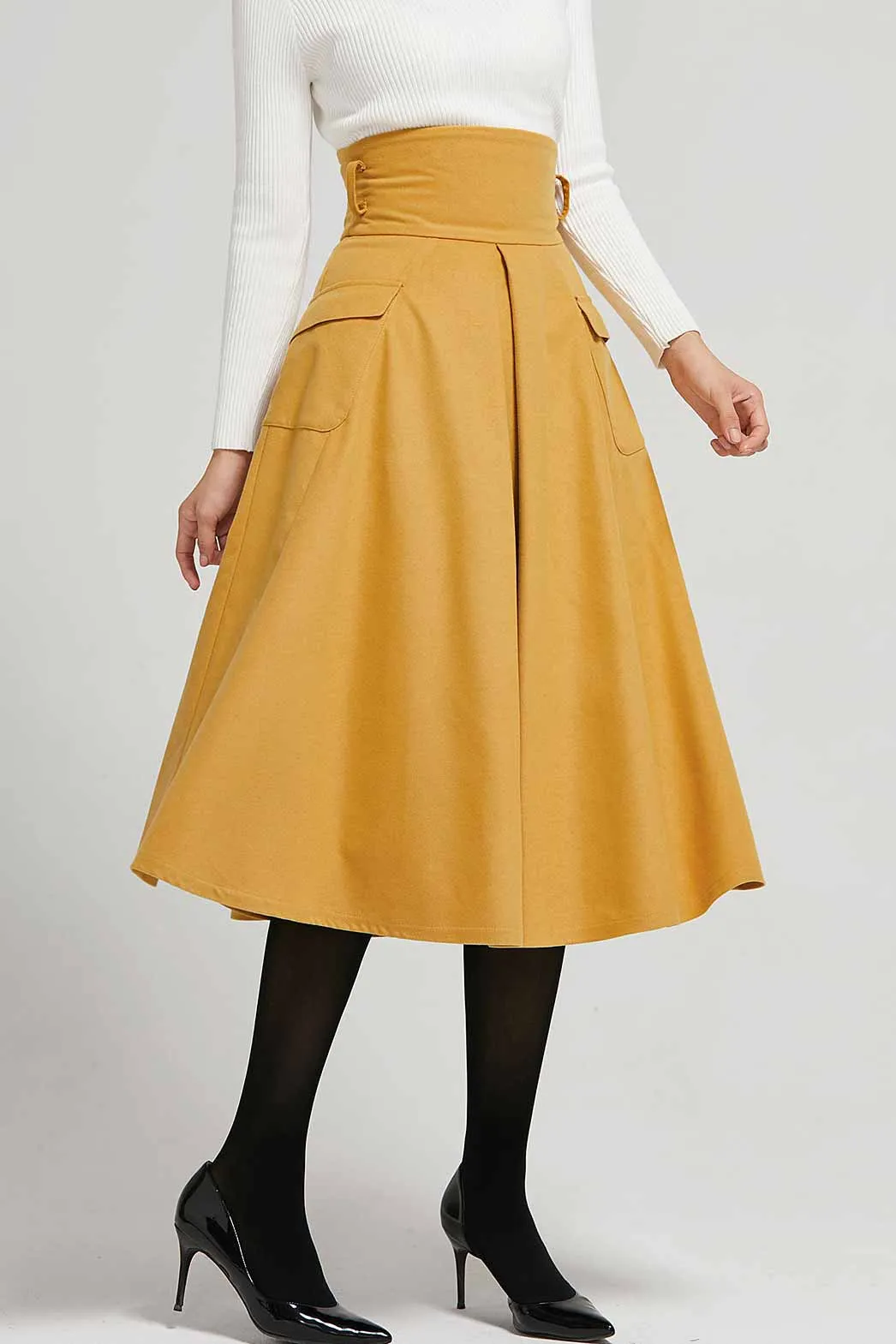 High waist A line skirt for winter 2302#