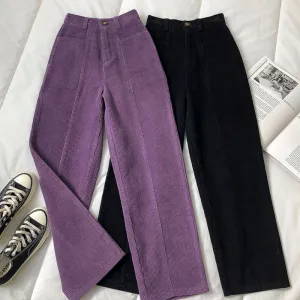 High Waist Vintage Corduroy Loose Pants