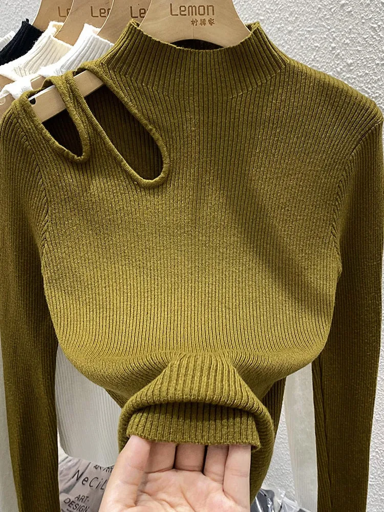 Hollow Out Knitted Jumper Pullover Sweater