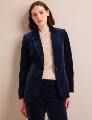 Jamie Velvet Blazer - Navy