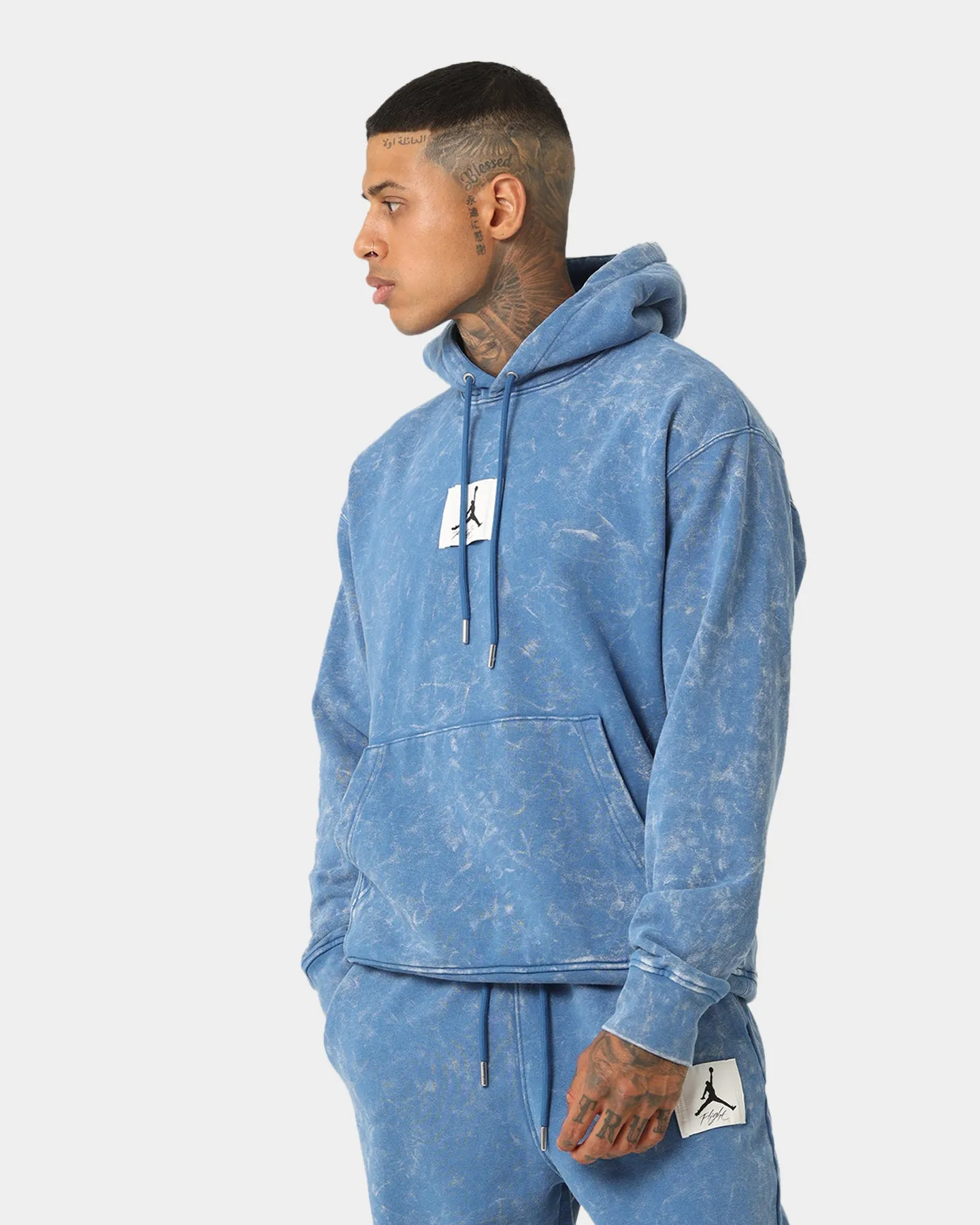 Jordan Essential Statement Washed Fleece Pullover Hoodie True Blue/Sail