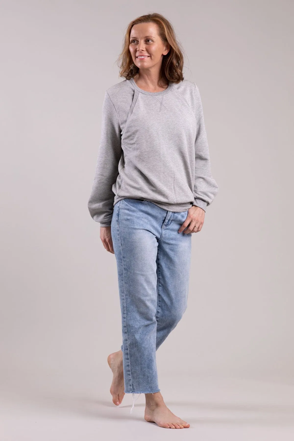 Keren Fleece Long Sleeve Nursing Sweatshirt