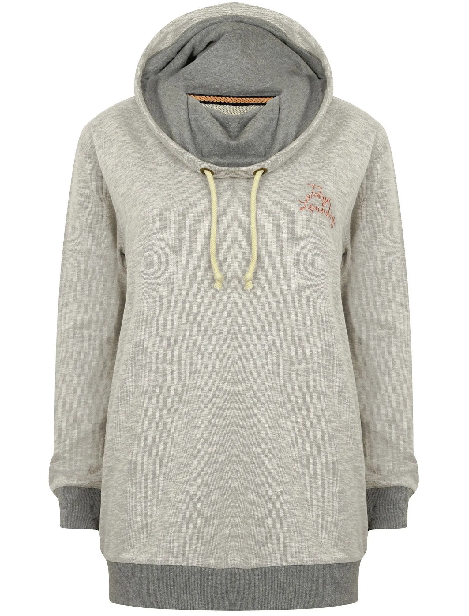 Lani Wide Funnel Neck Sweatshirt in Grey / White Slub - Tokyo Laundry