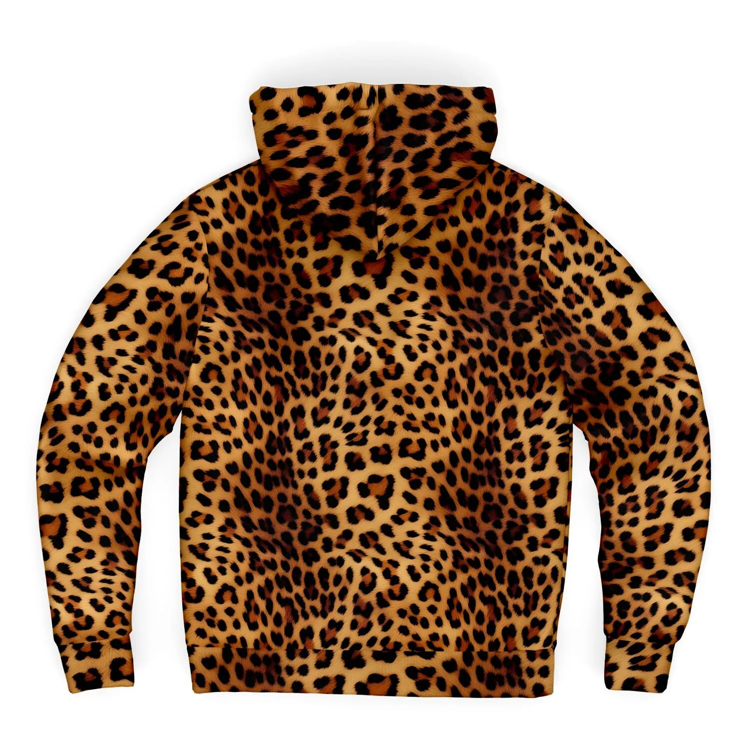 Leopard Zip Up Fleece Lined Hoodie, Animal Print Cheetah Full Zipper Pocket Men Women Unisex Adult Aesthetic Graphic Hooded Sweatshirt