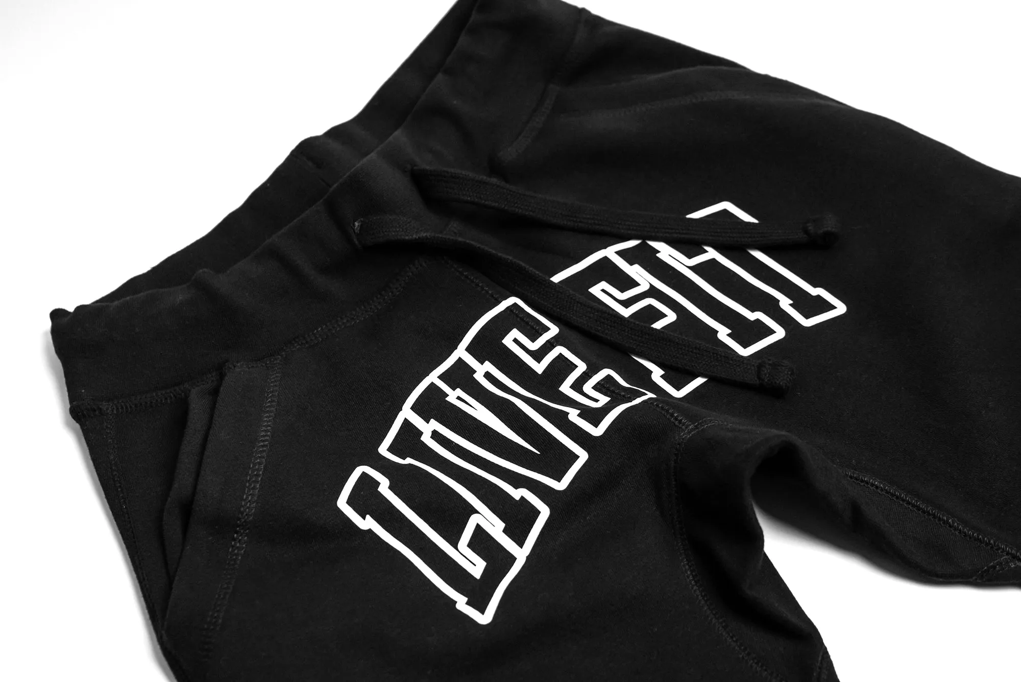 Letterman Fleece Joggers - Black