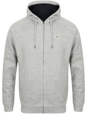 Lombard Zip Through Hoodie in Light Grey Marl - Le Shark