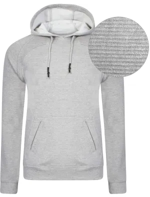 Mens Joel Qutory Pull Over Hoodie in Grey Marl