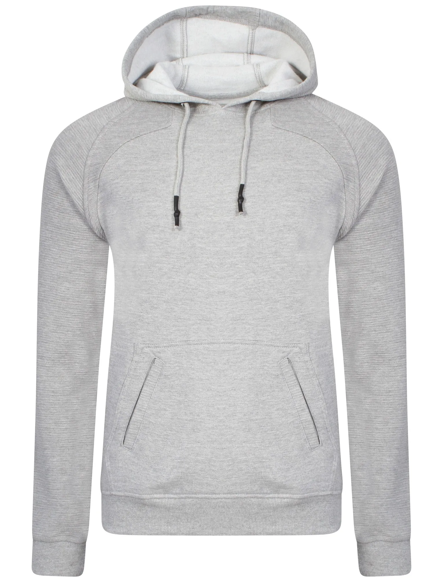 Mens Joel Qutory Pull Over Hoodie in Grey Marl