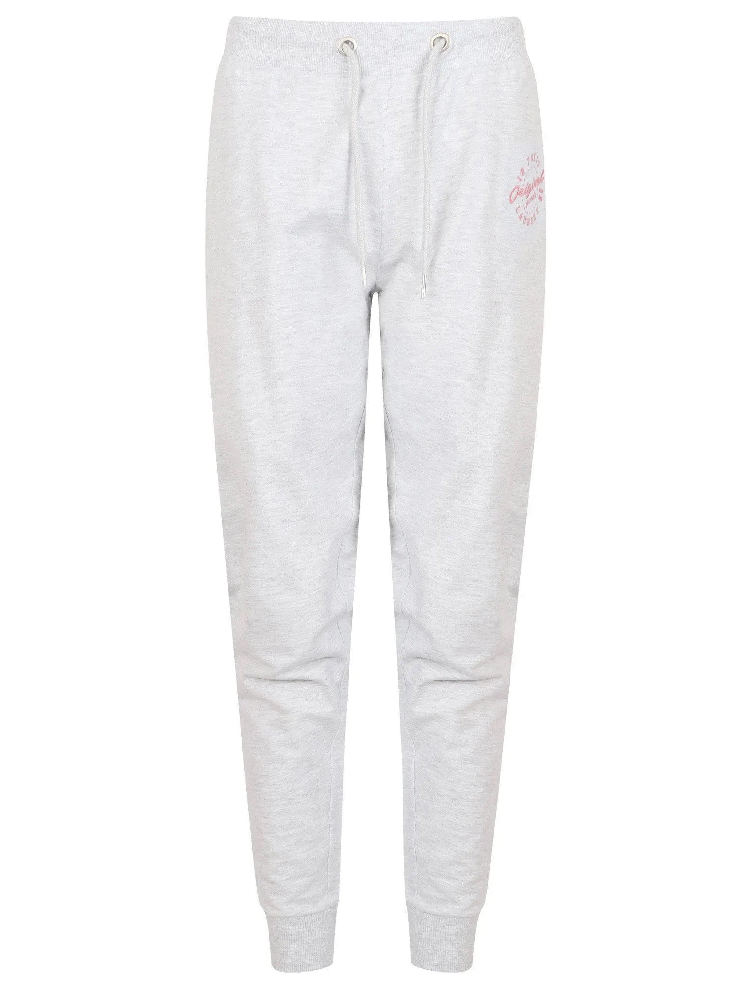 Mia Loopback Fleece Cuffed Joggers In White Grey Marl - Tokyo Laundry