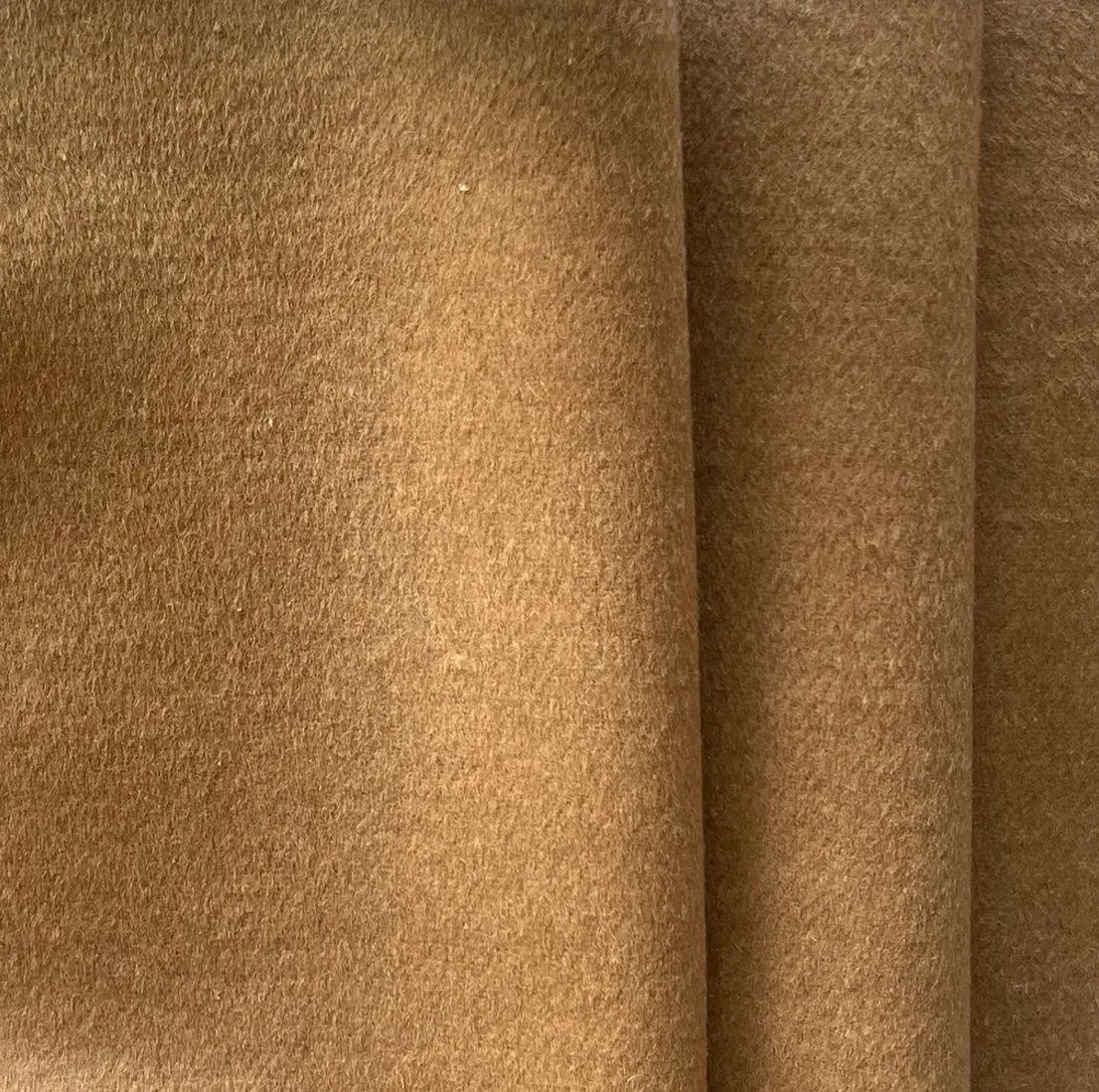 Mid-Weight Deep Camel Wool Blend Melton Coating