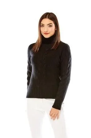 M.Miller Women's Laura Cable Cashmere Sweater in Black