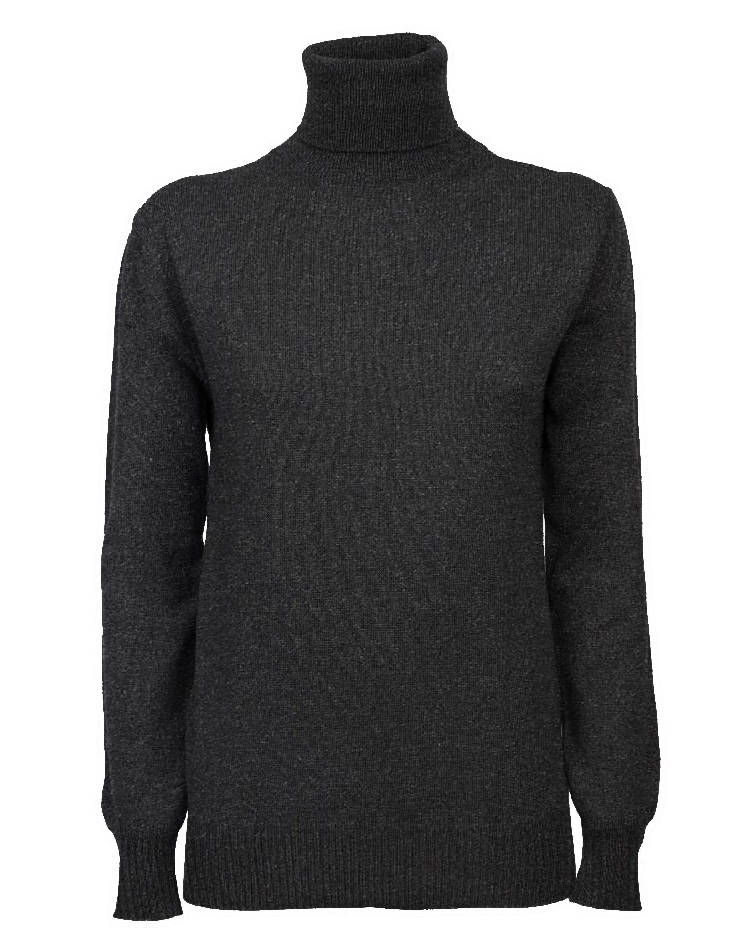 NEW FALL 24 - Women's Pure Cashmere Turtleneck Sweater Charcoal