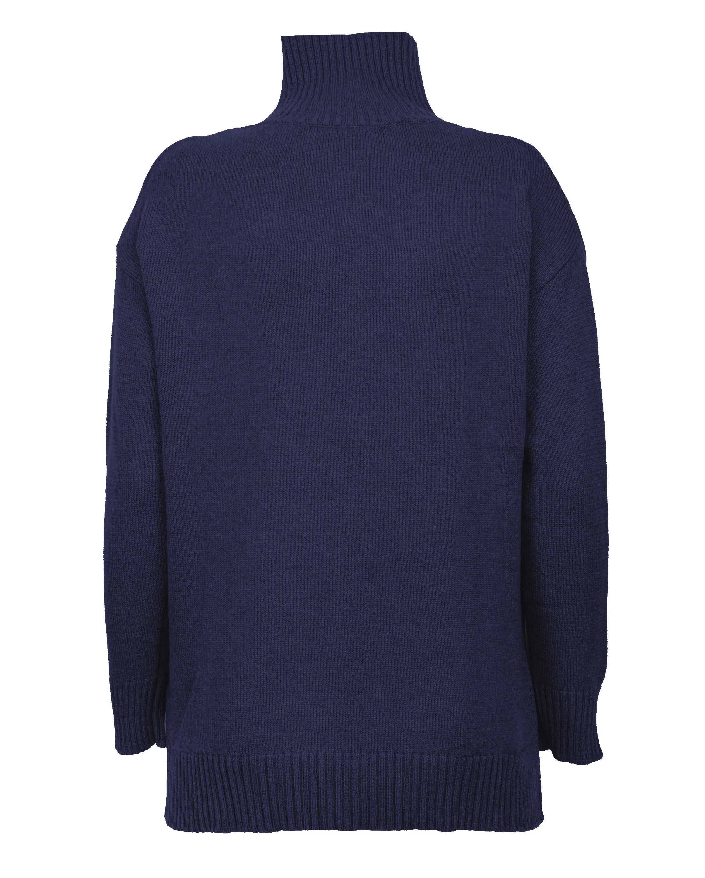 NEW FALL 24 - Women's Wool & Cashmere Funnel Neck Sweater Night Blue