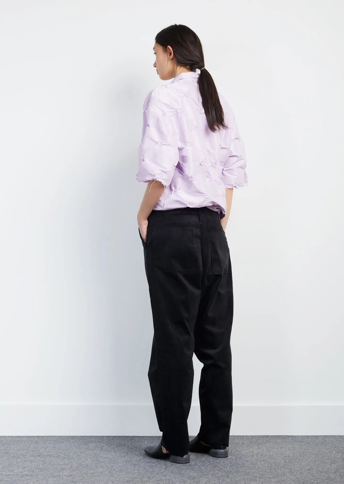 Oversized Pleated Corduroy Pants