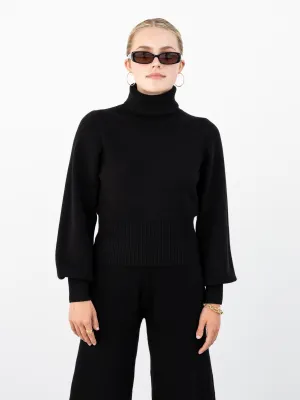 Polly Turtleneck Cashmere Sweater - Black