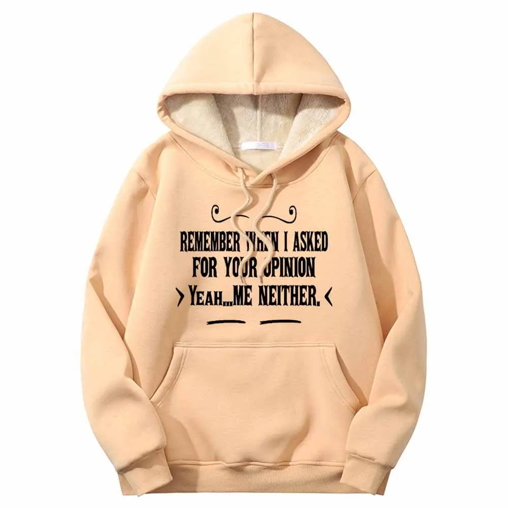 Remember When I Asked Letters Crew Collar Fleece Sherpa Hoodie