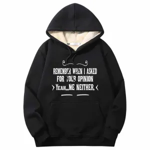 Remember When I Asked Letters Crew Collar Fleece Sherpa Hoodie