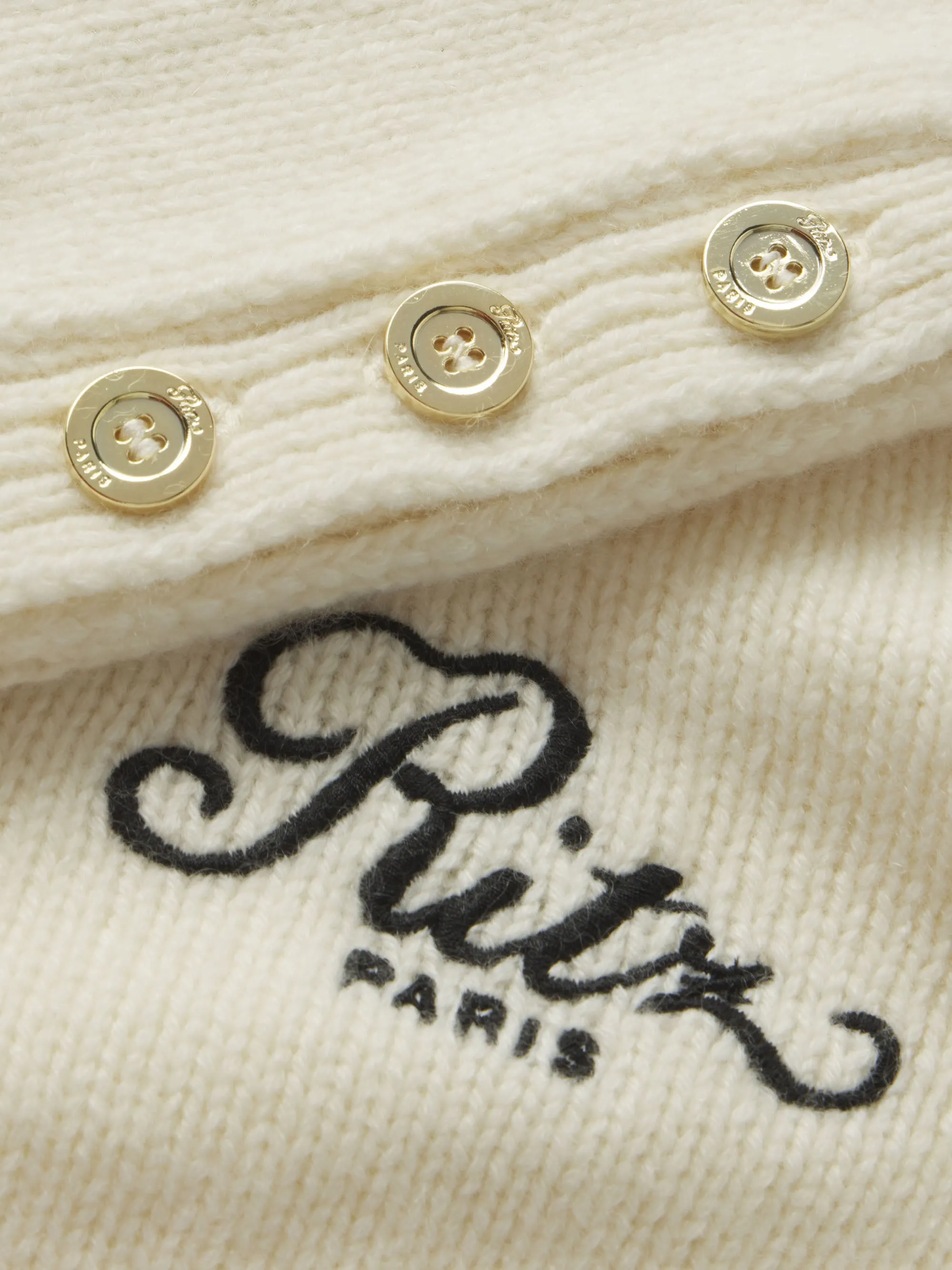 Ritz Button Detail Sweater -- Cream