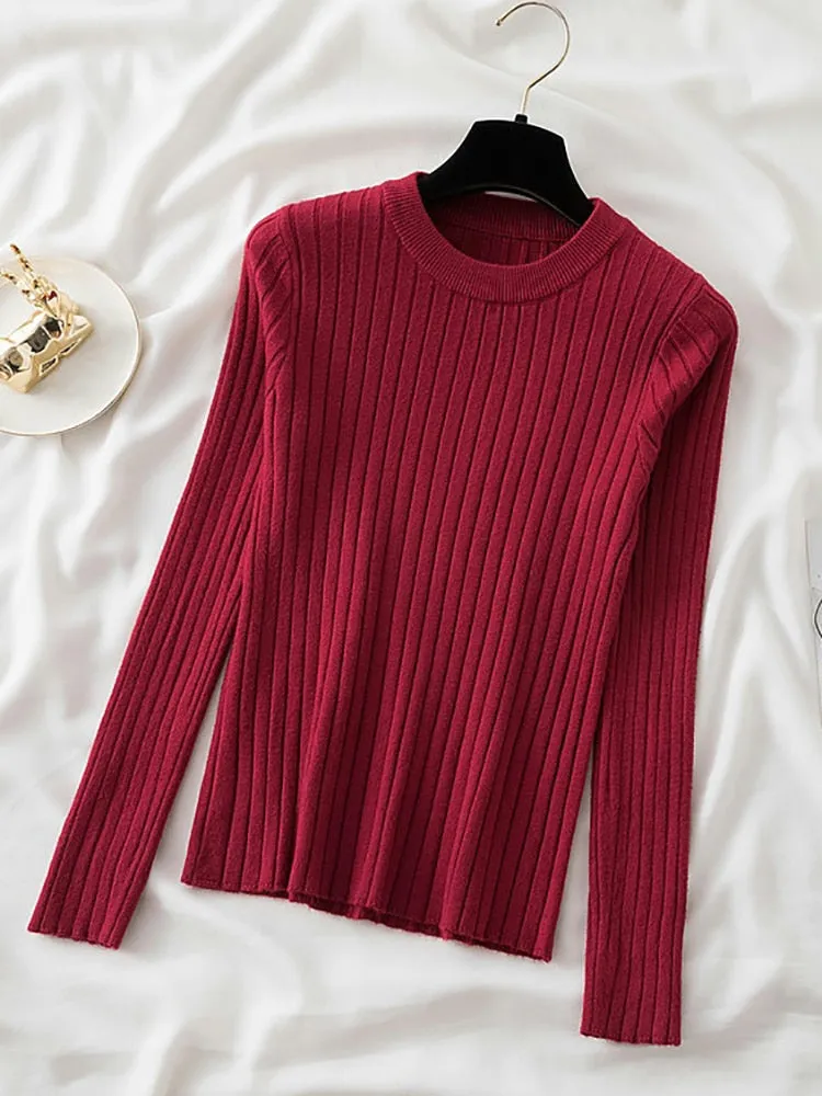 Round O-Neck Pullover Sweater Top