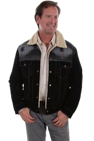 Scully Mens Black Boar Suede Jean Jacket