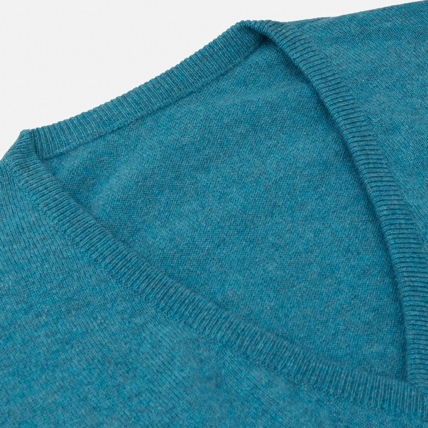 Teal Paden V-Neck Jumper