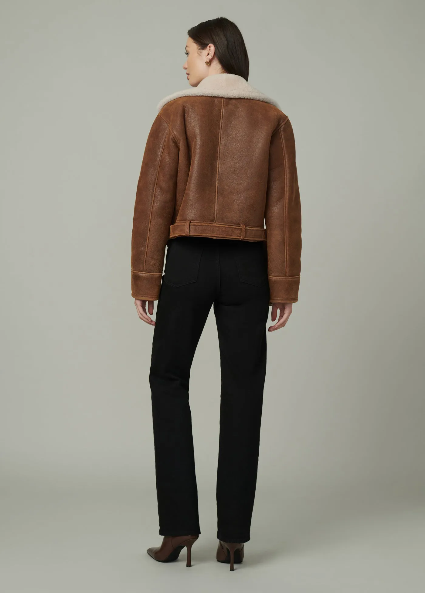 THE REY CROPPED SHEARLING JACKET