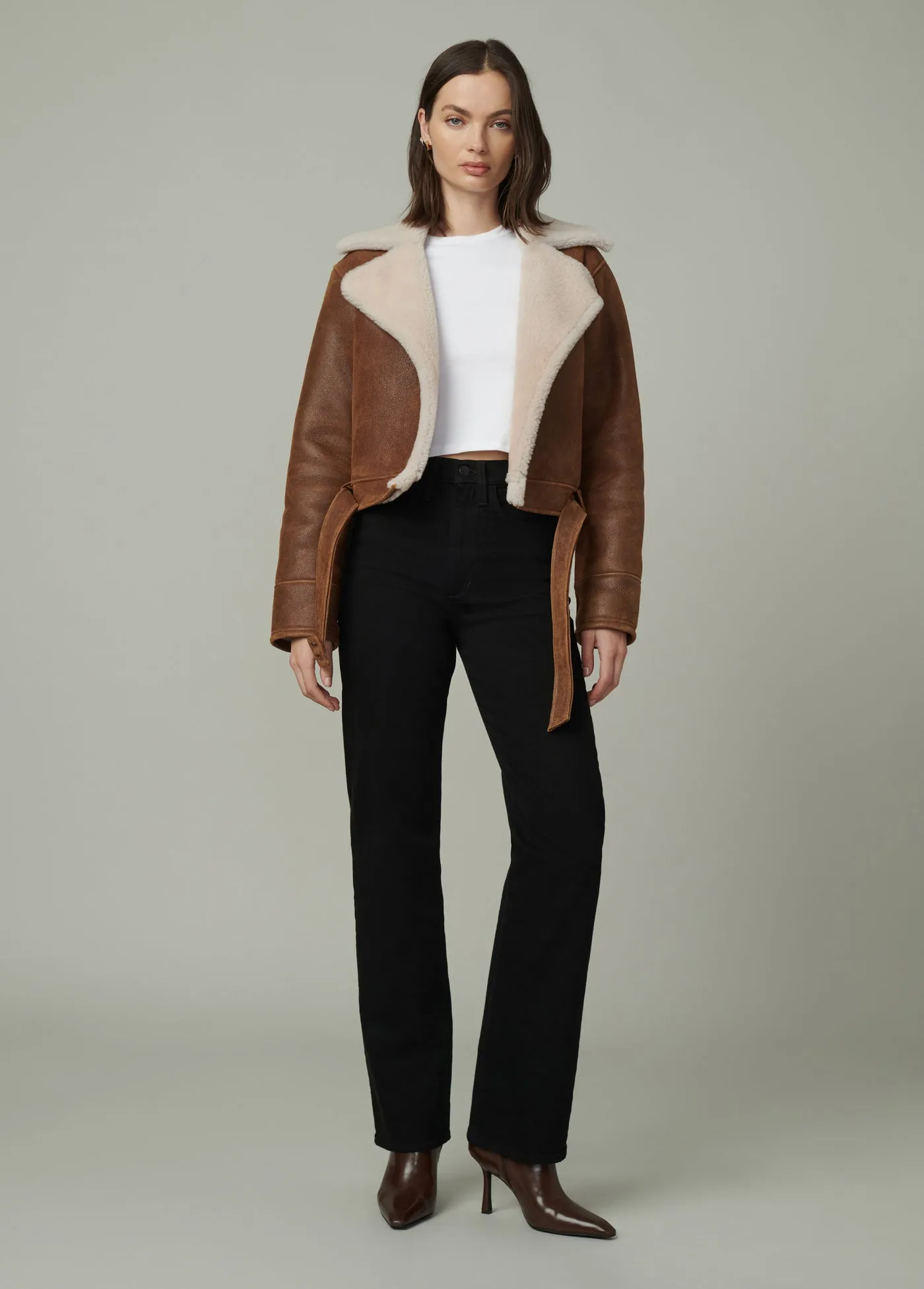 THE REY CROPPED SHEARLING JACKET