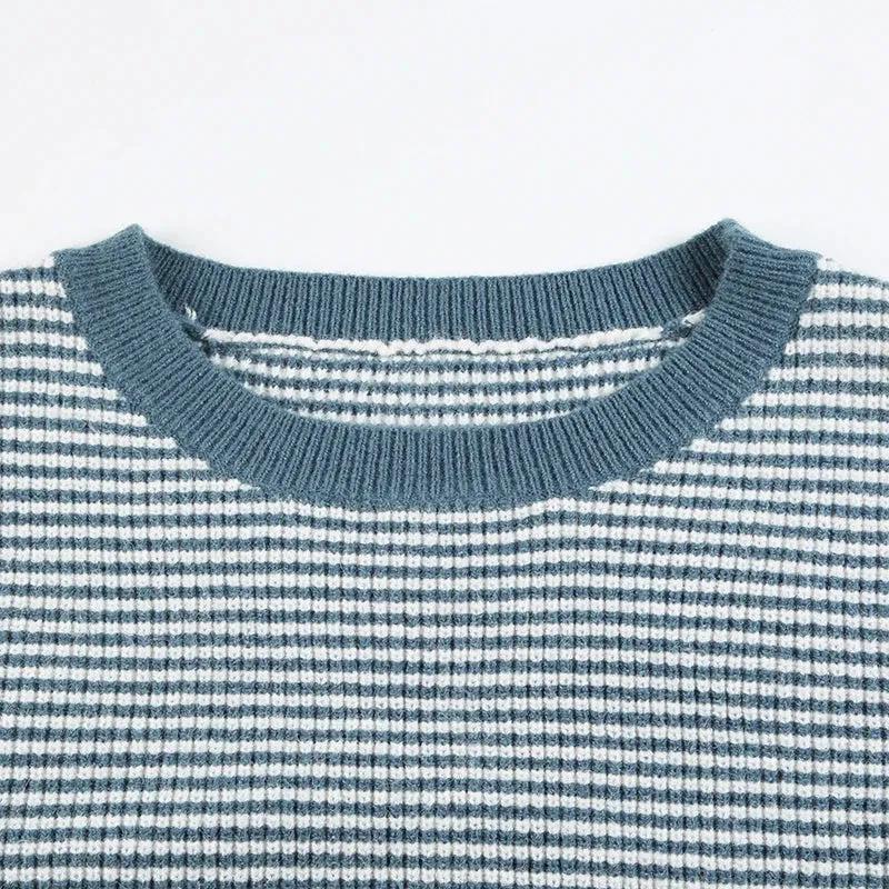 Vintage Knitted Pullover Slash Neck Top