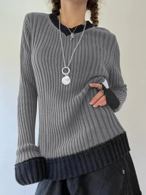 Vintage Patched Knit Pullover Sweater