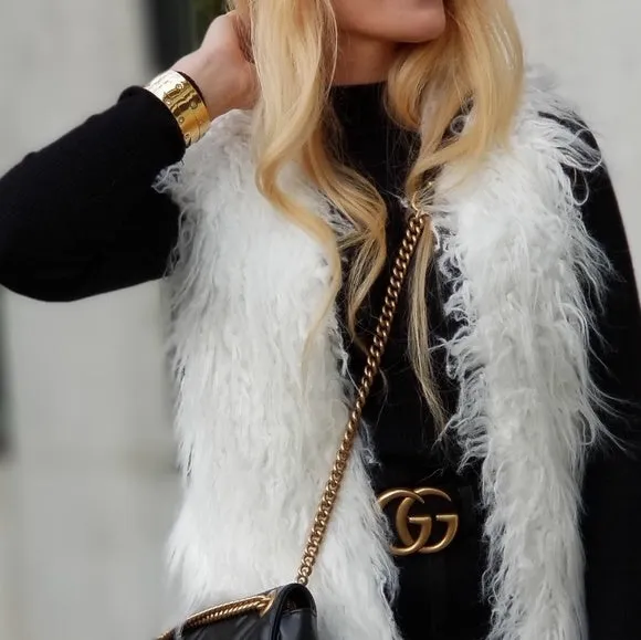 White Faux Fur Vest