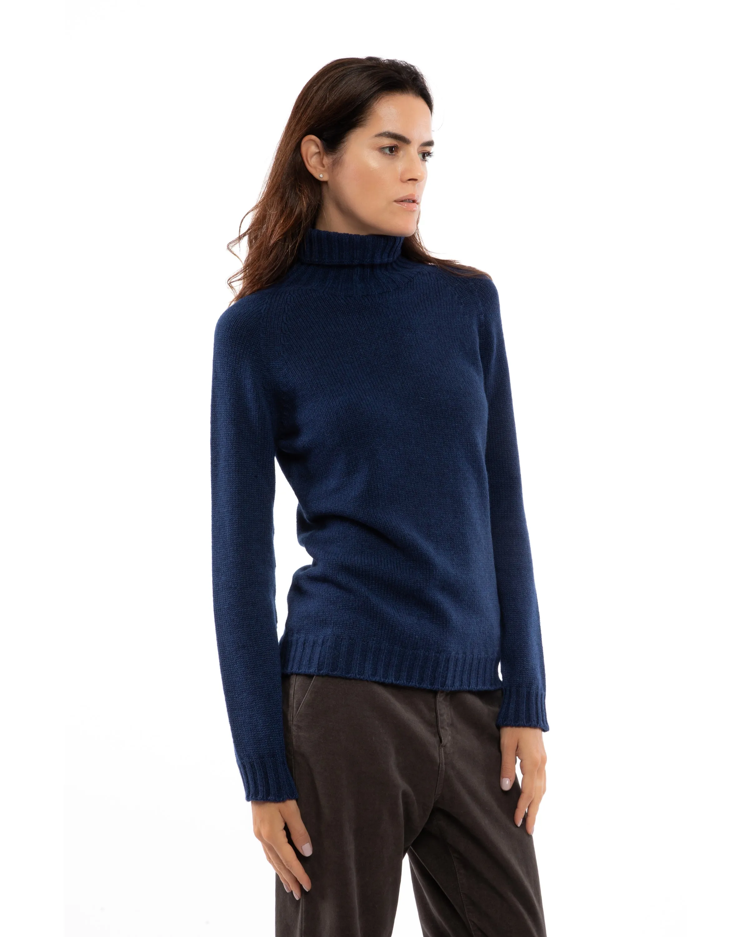 Women's Cashmere Raglan Sleeve Turtleneck Sweater Camel