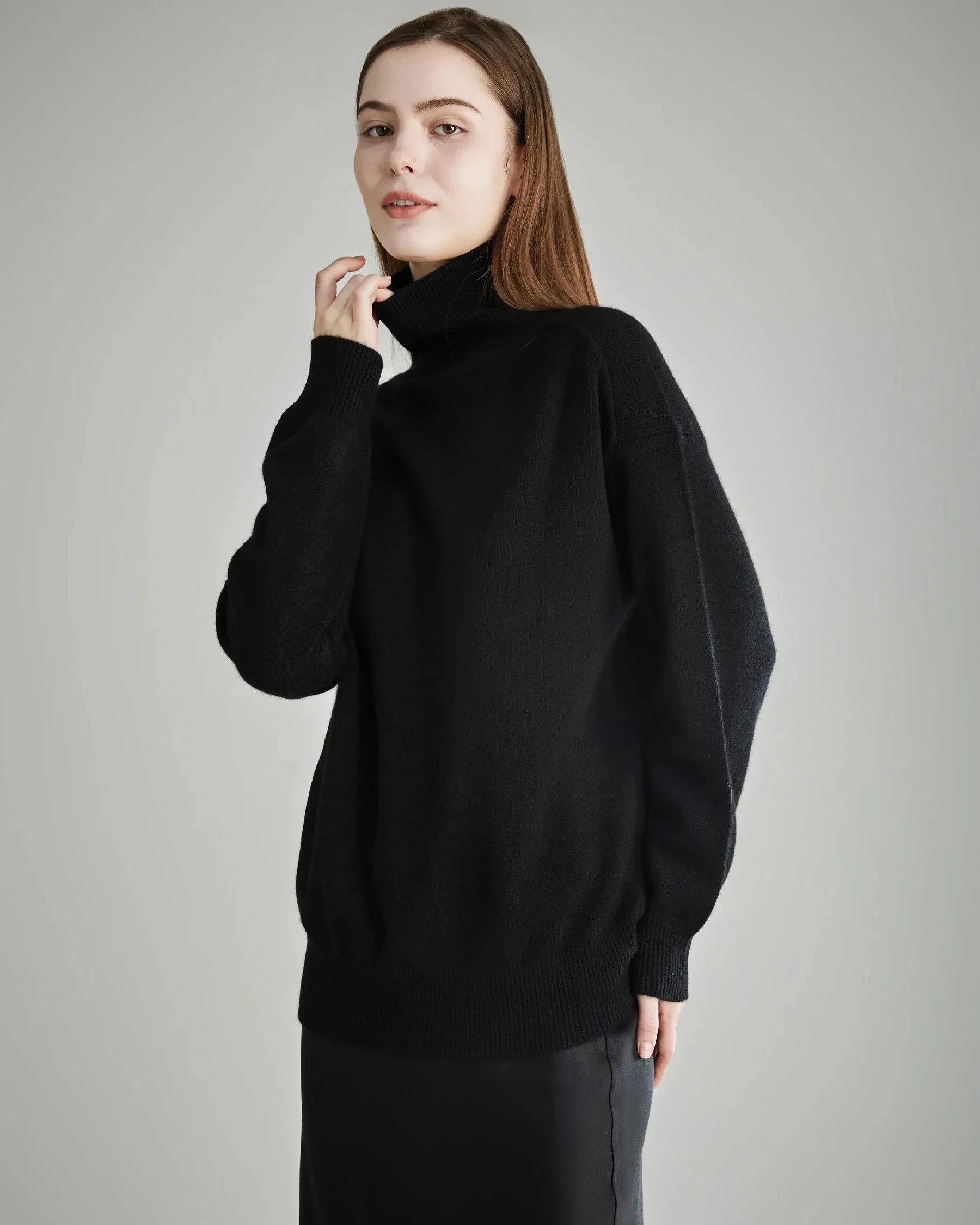 Women's Loose Turtleneck Cashmere Sweater