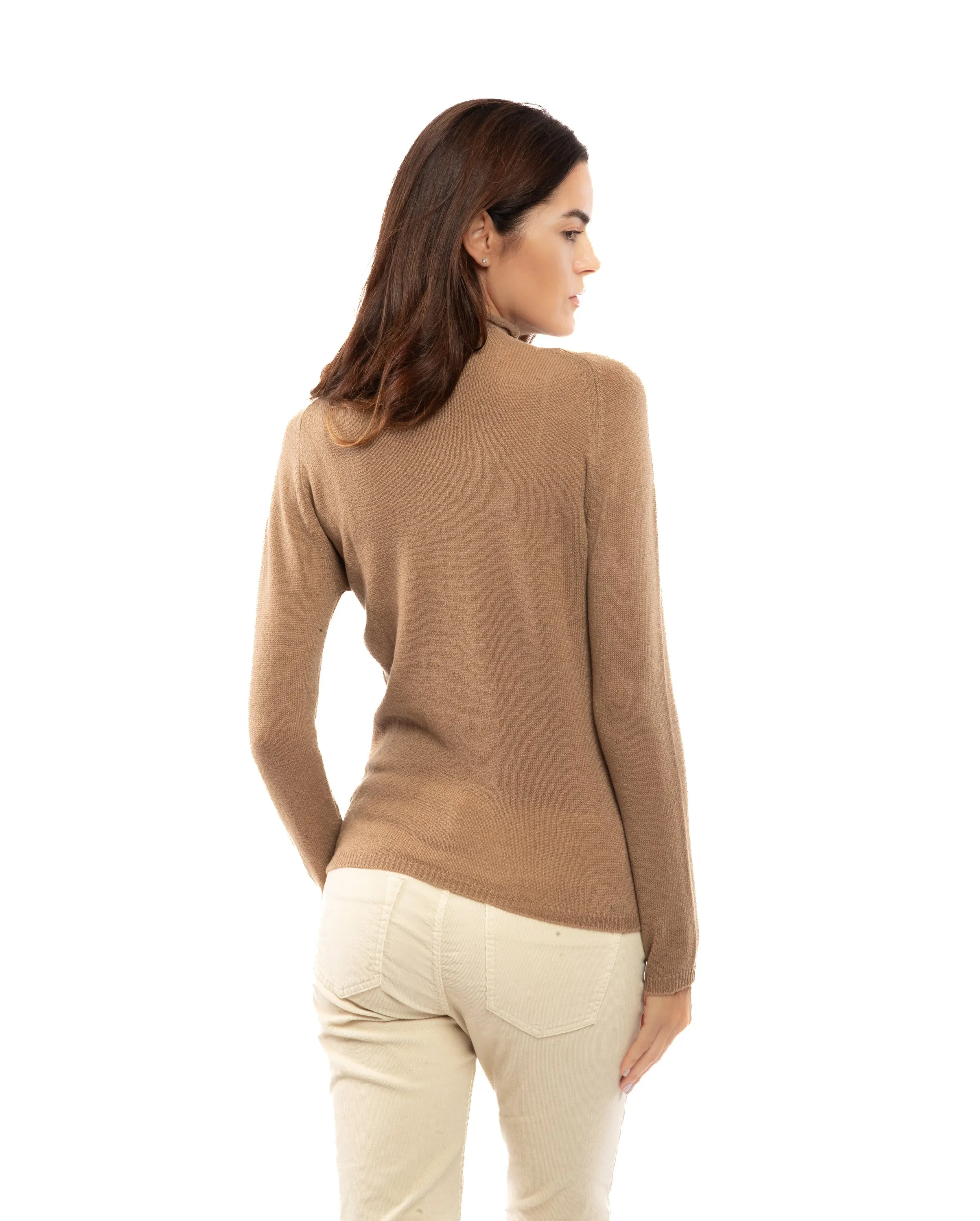 Women's Ultralight Cashmere Raglan Turtleneck Light Gray