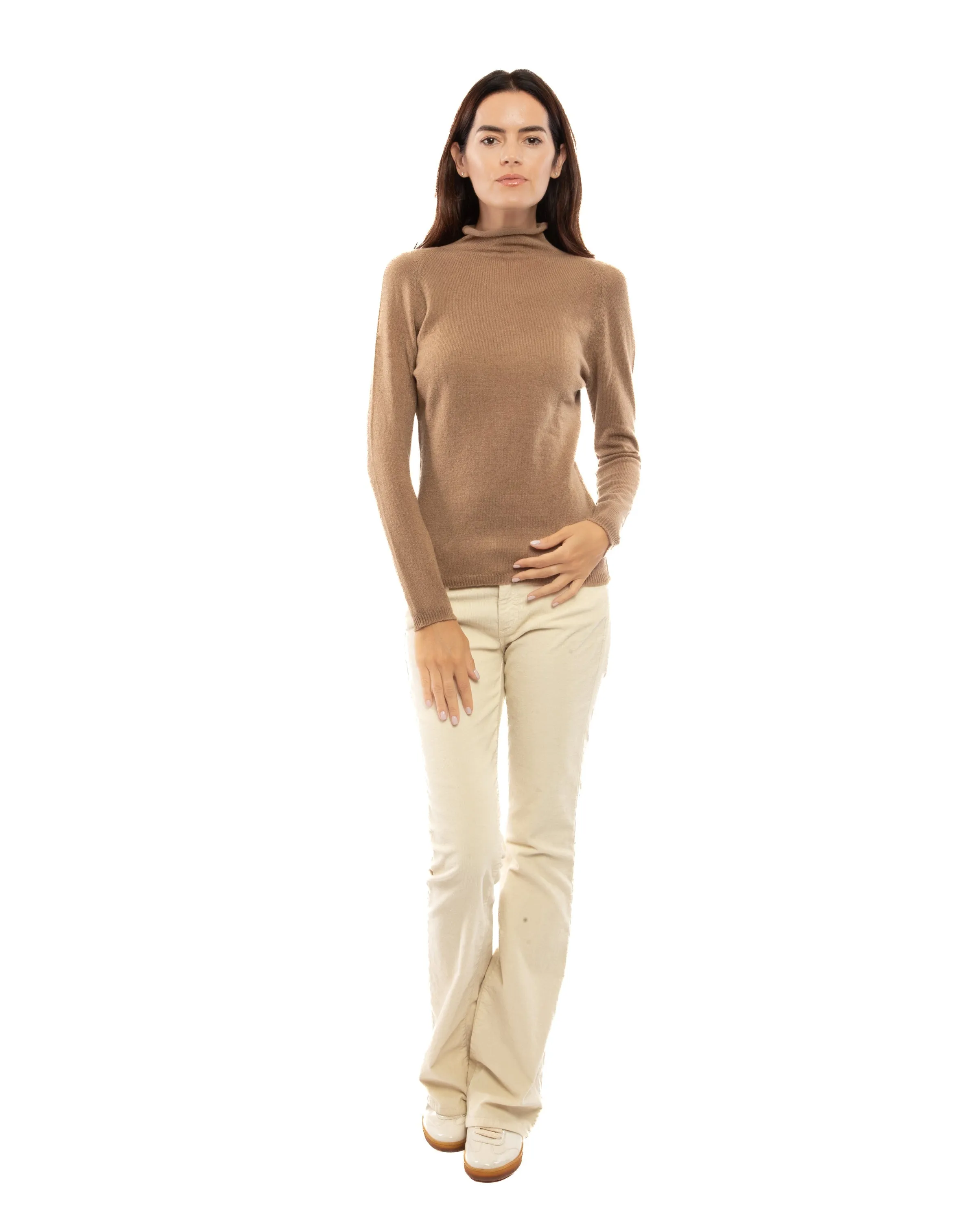 Women's Ultralight Cashmere Raglan Turtleneck Light Gray