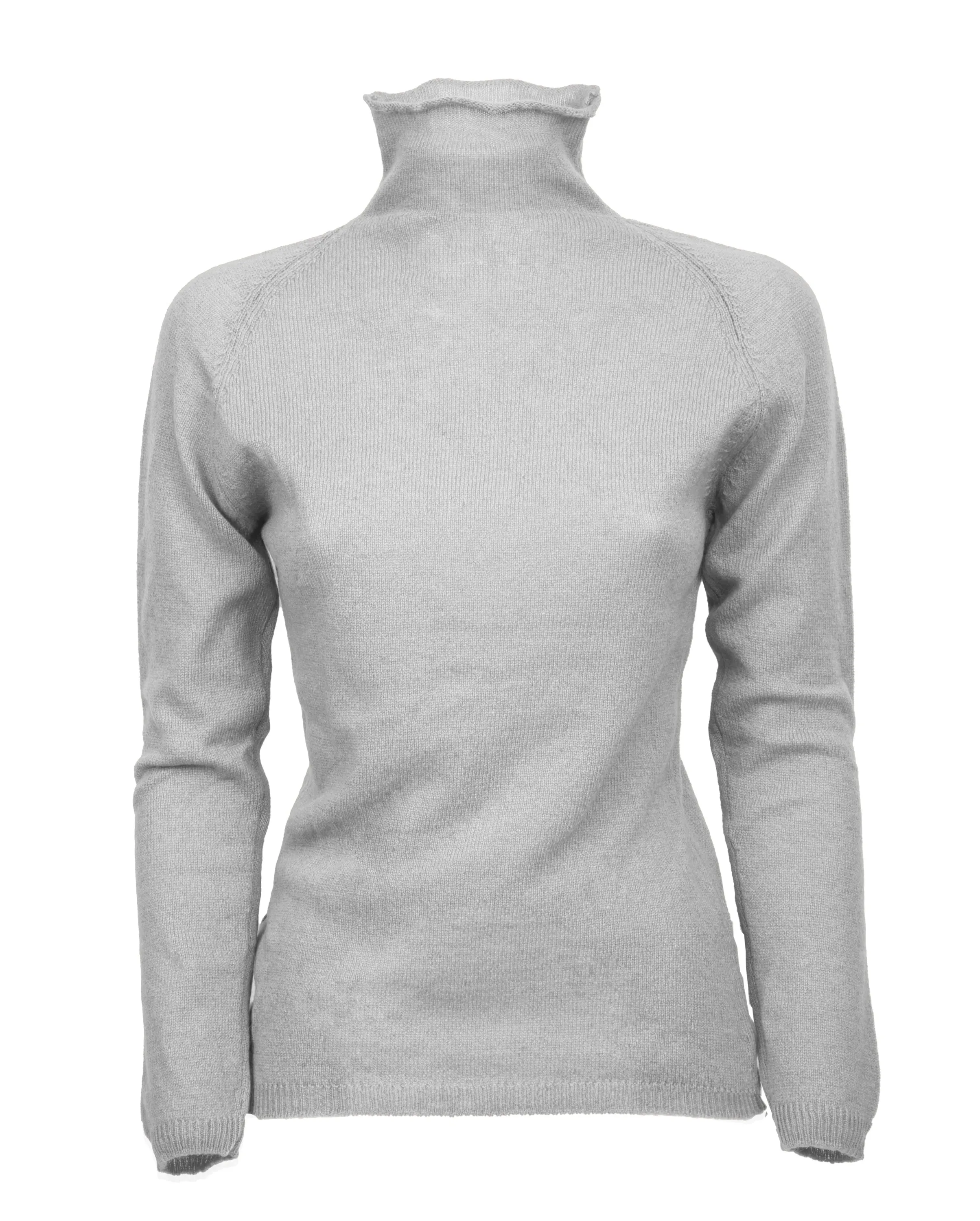 Women's Ultralight Cashmere Raglan Turtleneck Light Gray