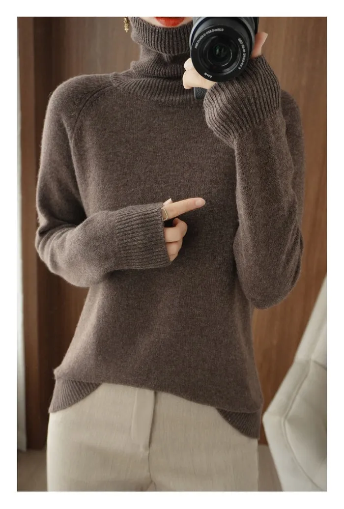 Women's Warm Turtleneck Cashmere Knit Jumper | Ideal for Autumn/Winter