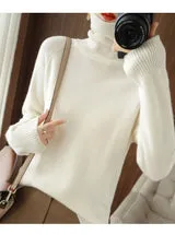 Women's Warm Turtleneck Cashmere Knit Jumper | Ideal for Autumn/Winter