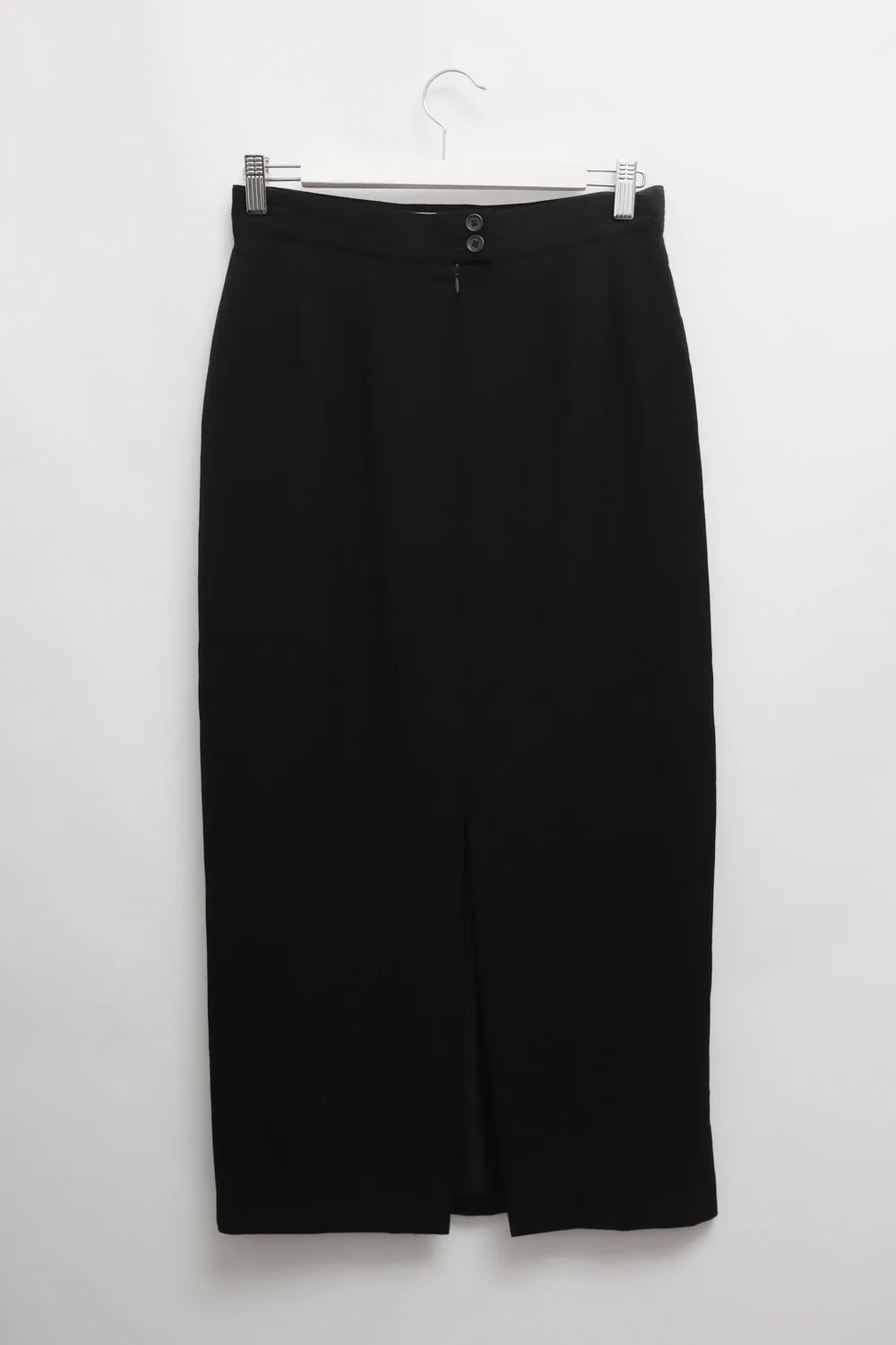 WOOL LONG VINTAGE BLACK SKIRT