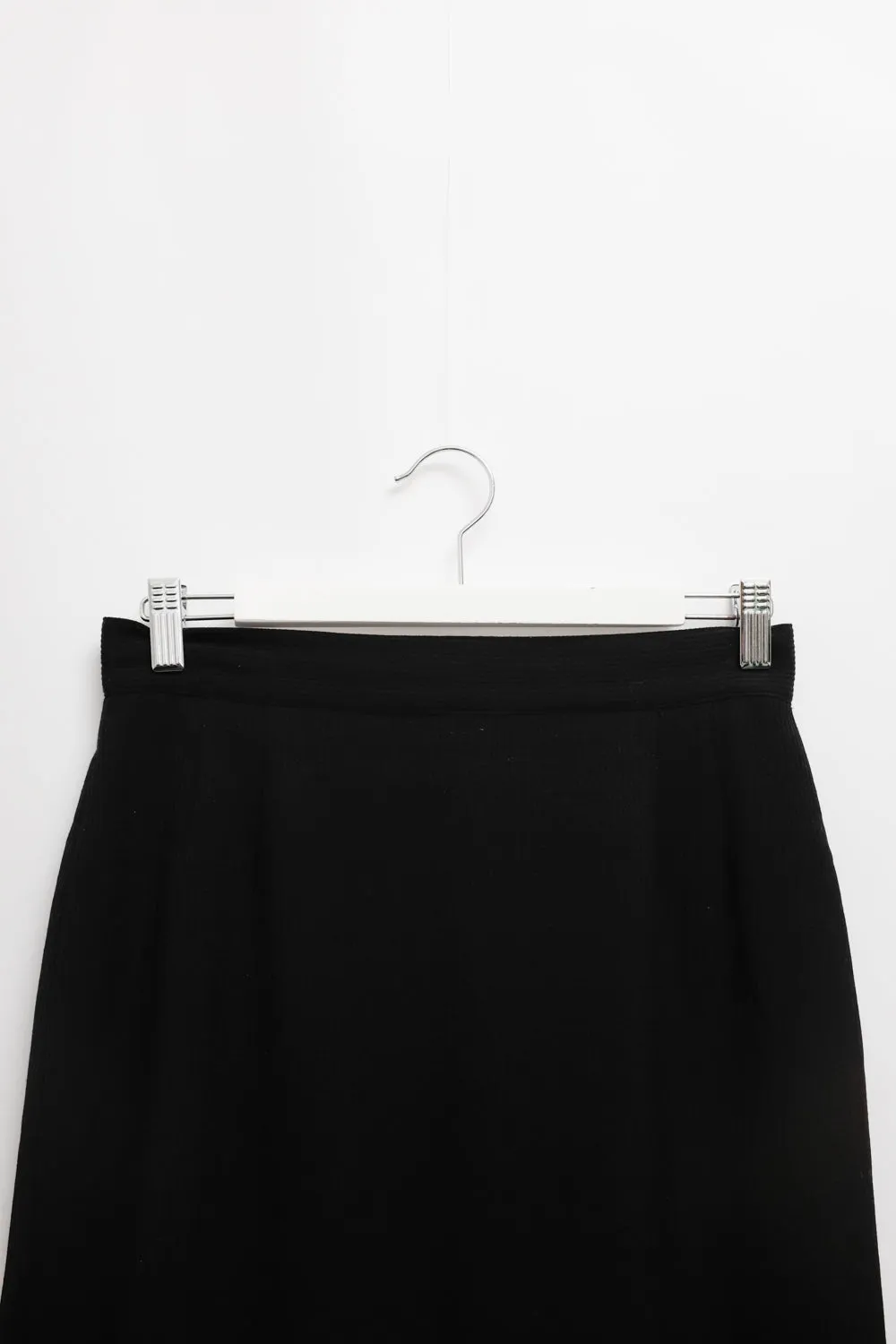 WOOL LONG VINTAGE BLACK SKIRT