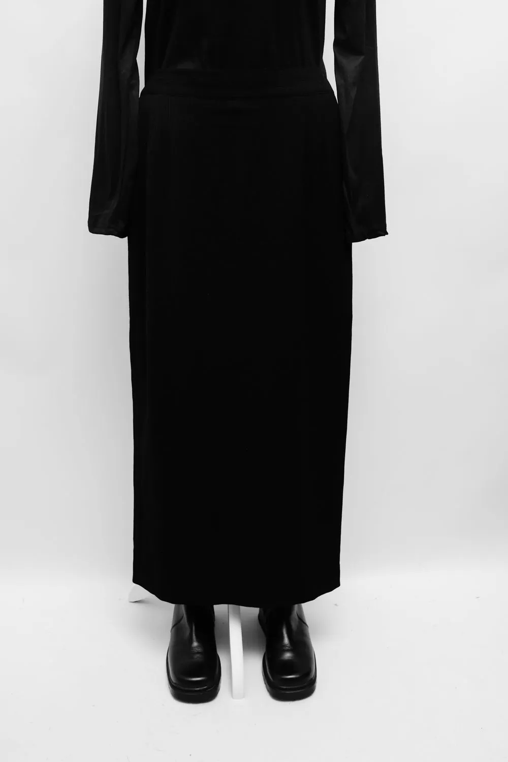 WOOL LONG VINTAGE BLACK SKIRT