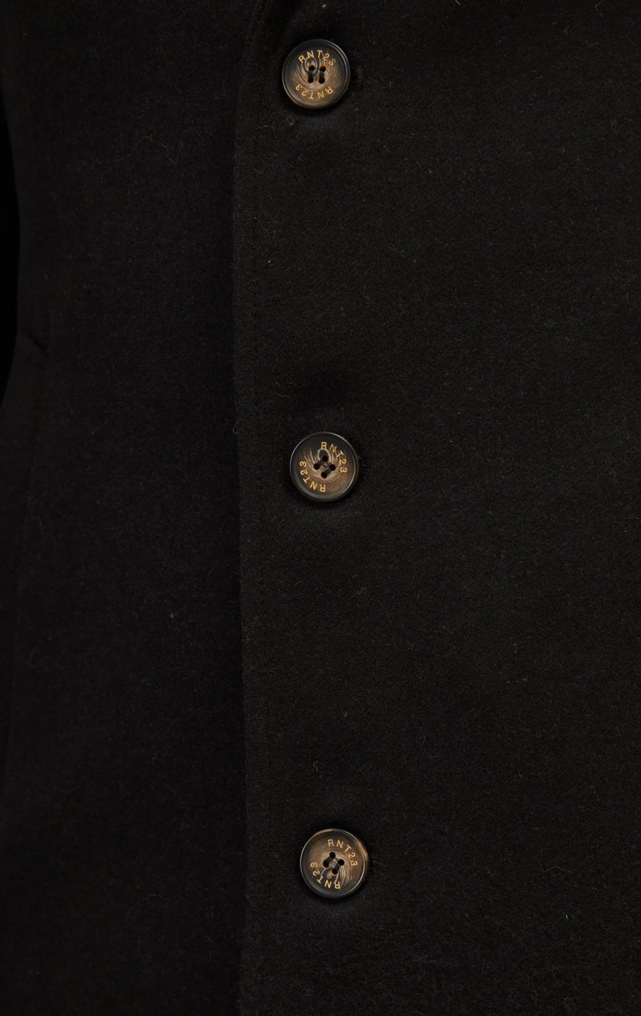 Wool Melange Mid-Length Overcoat - Black