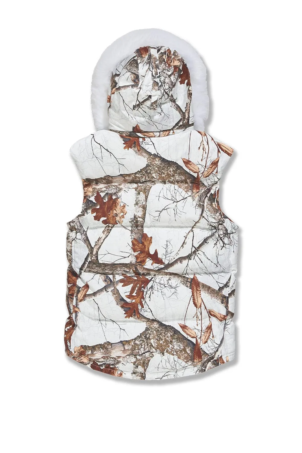 Yukon Fur Lined Puffer Vest (Snow Camo)